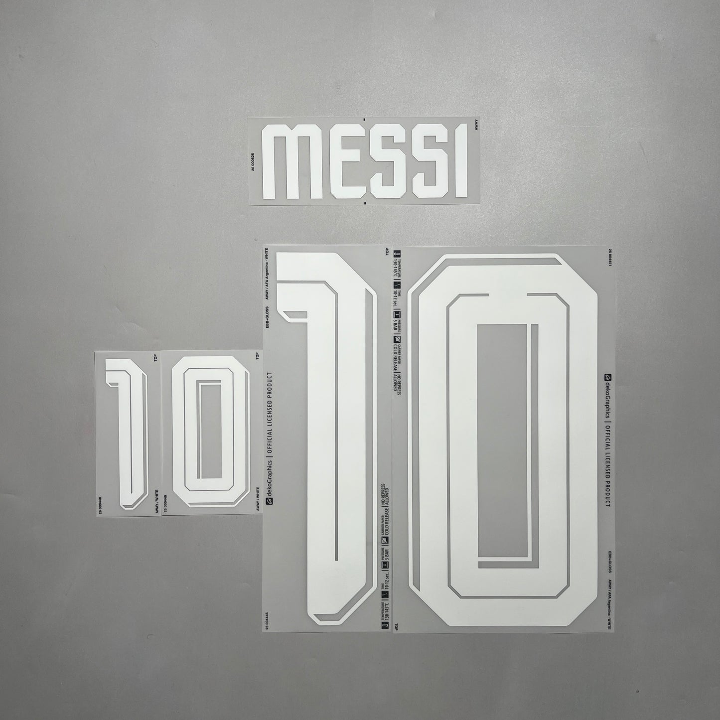Official #10 Messi 2026 Argentina Away Name & Number set