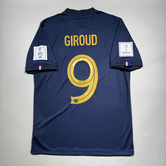 Official #9 Giroud 2022 France Home Stadium Shirt Qatar World Cup Size M