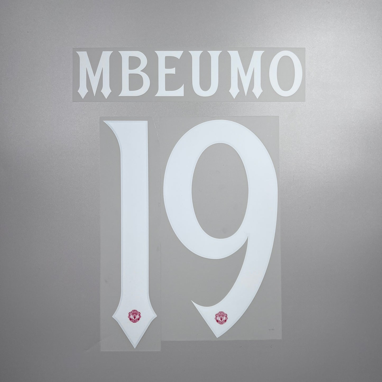 Official #19 Mbeumo 25/26 Manchester United Home Name & Number set Club Font