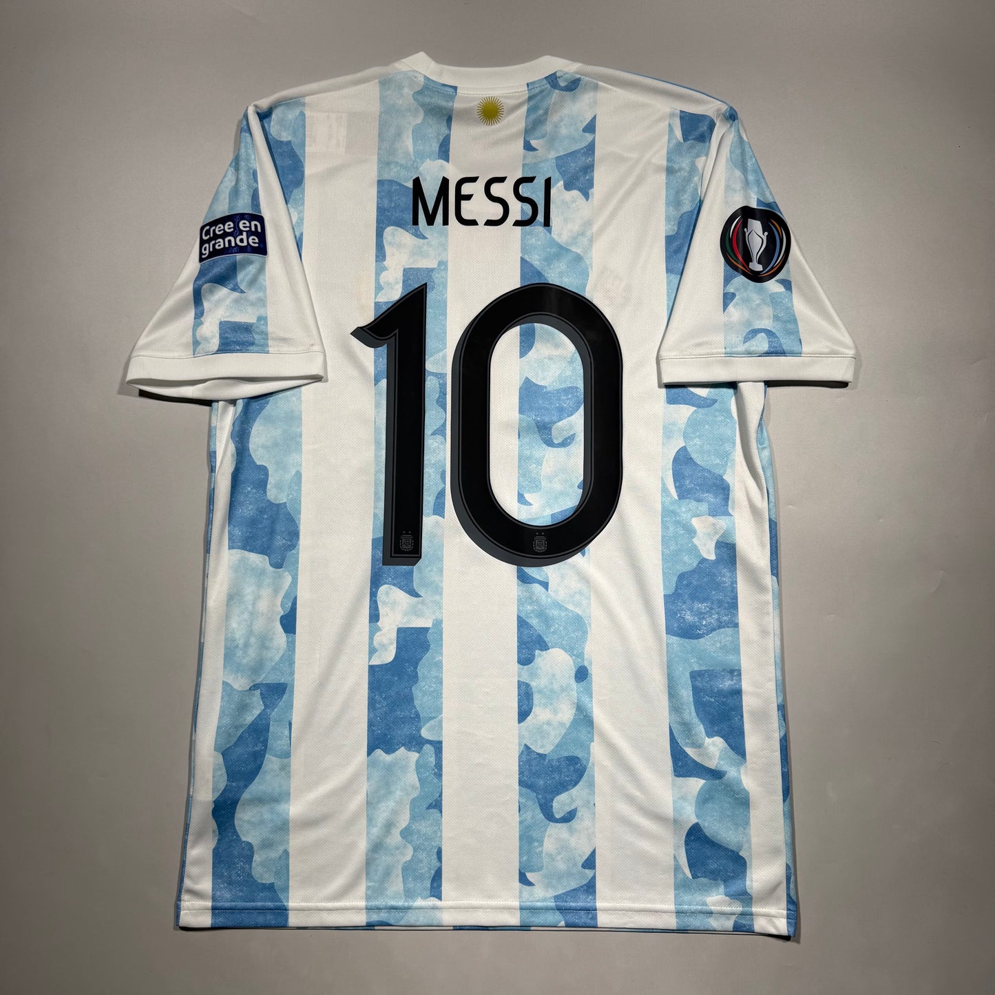 Official #10 Messi 2021 Argentina Home Stadium Shirt Finallisima Size S/M=JP:L