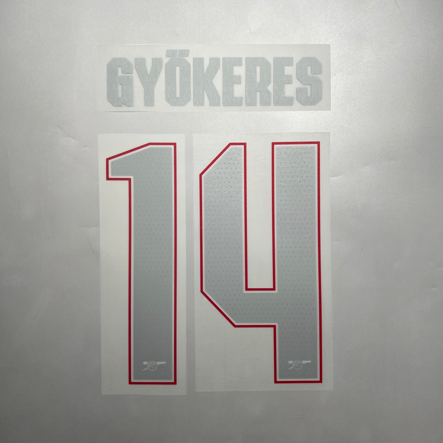 Official #14 Gyokeres 25/26 Arsenal Away Name and Number set Club Font