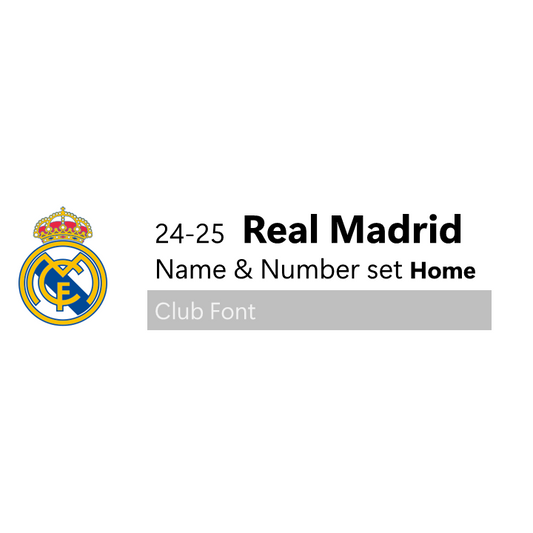 24-25 Real Madrid Home Name & Number set