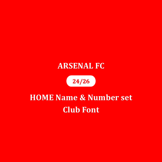 24/26 Arsenal Home Name & Number Club Font Offcial
