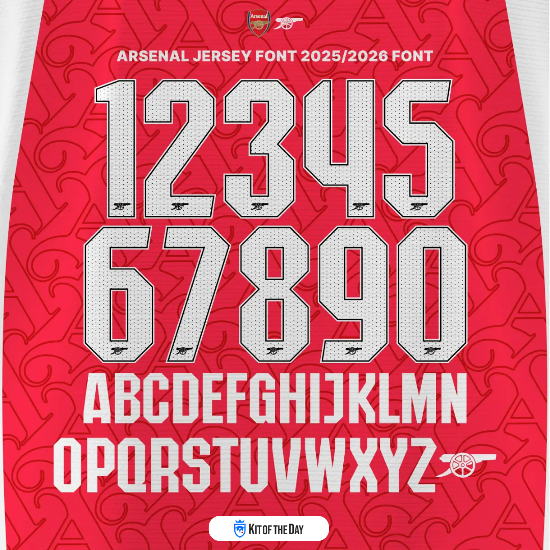 Official 2025/26 Arsenal Club Home Font