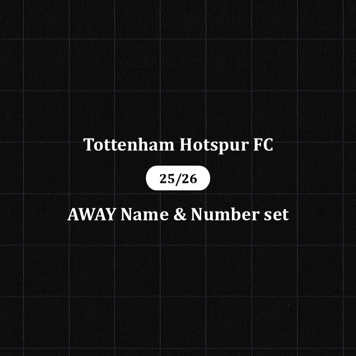 25/26 Tottenham Hotspur FC Away English Premier League Name & Number set Official
