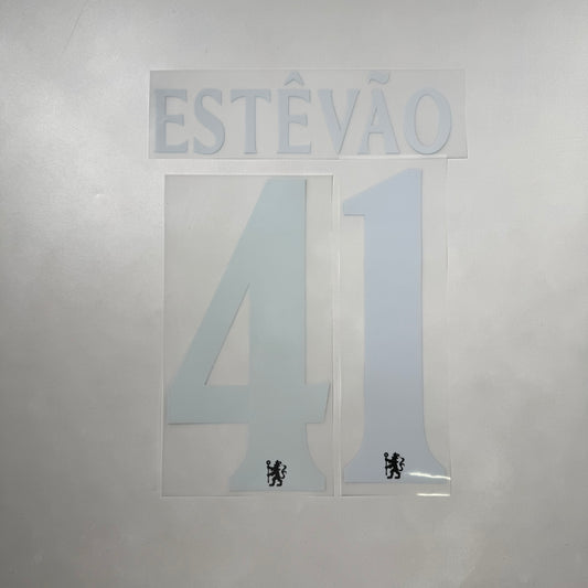 Official #41 Estevao 25/26 Chelsea 3rd Name and Number set Club Font