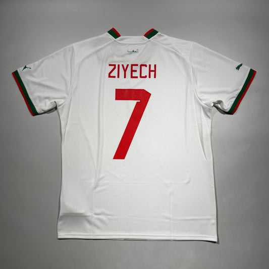 Official #7 Ziyech 2022 Morocco Away Stadium Shirt Size L