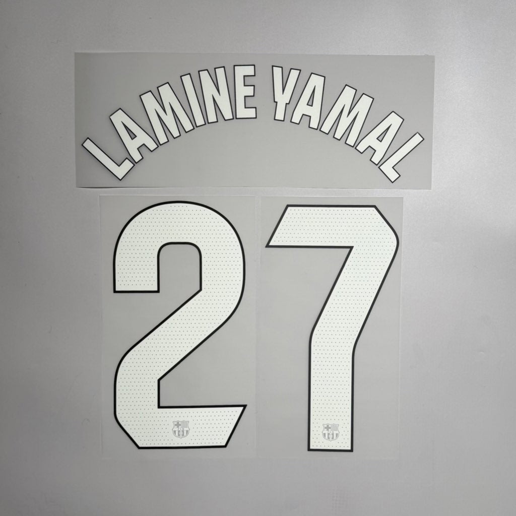 #27 Lamine Yamal 23/24 Barcelona Home Name & Number set La Liga Font