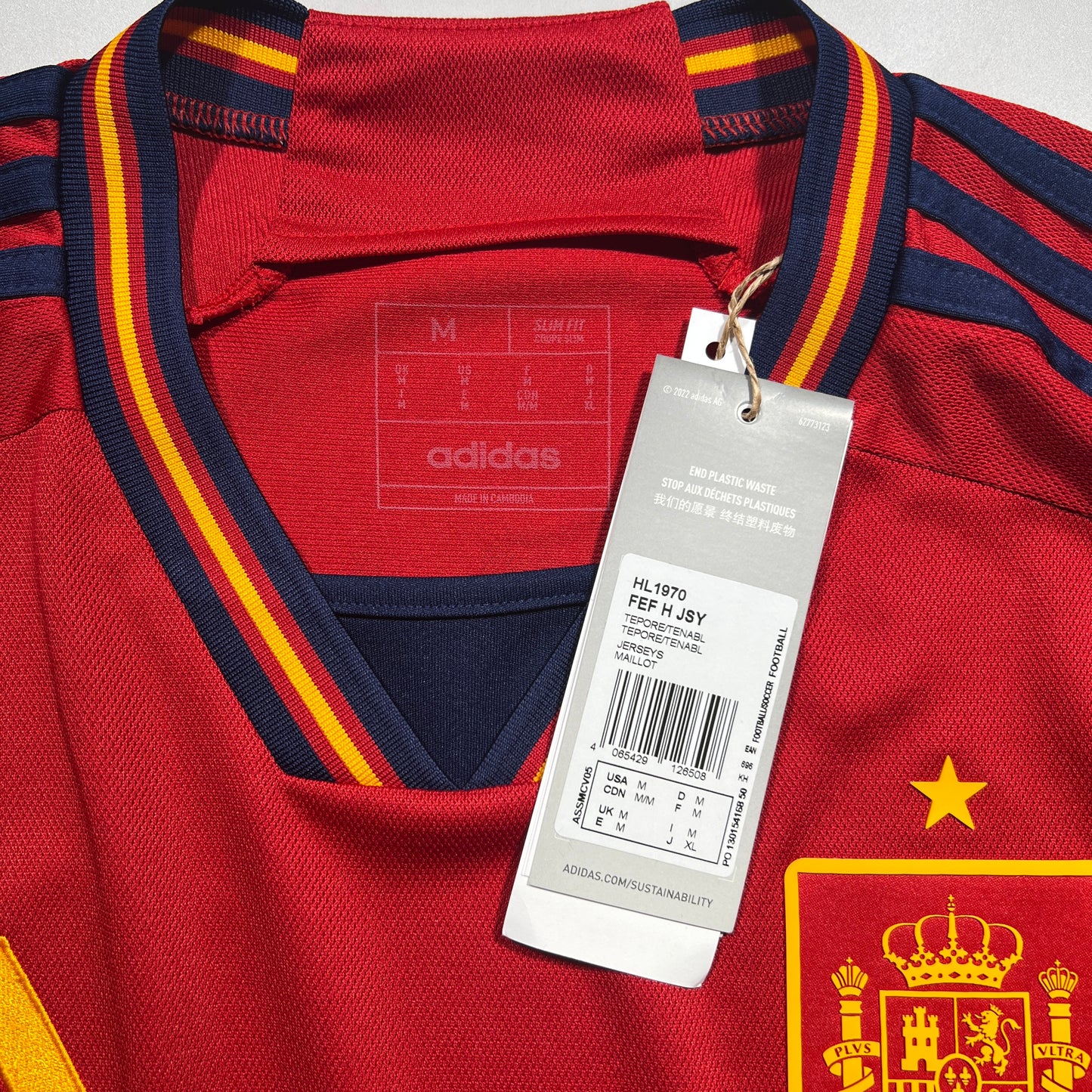 Official #19 Lamine Yamal 2022 Spain Home Stadium Shirt UEFA Euro 2024 European Qualifier Size M(JP:XL)
