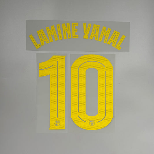 Official #10 Lamine Yamal 25/26 FC Barcelona Home Name & Number set Club Font
