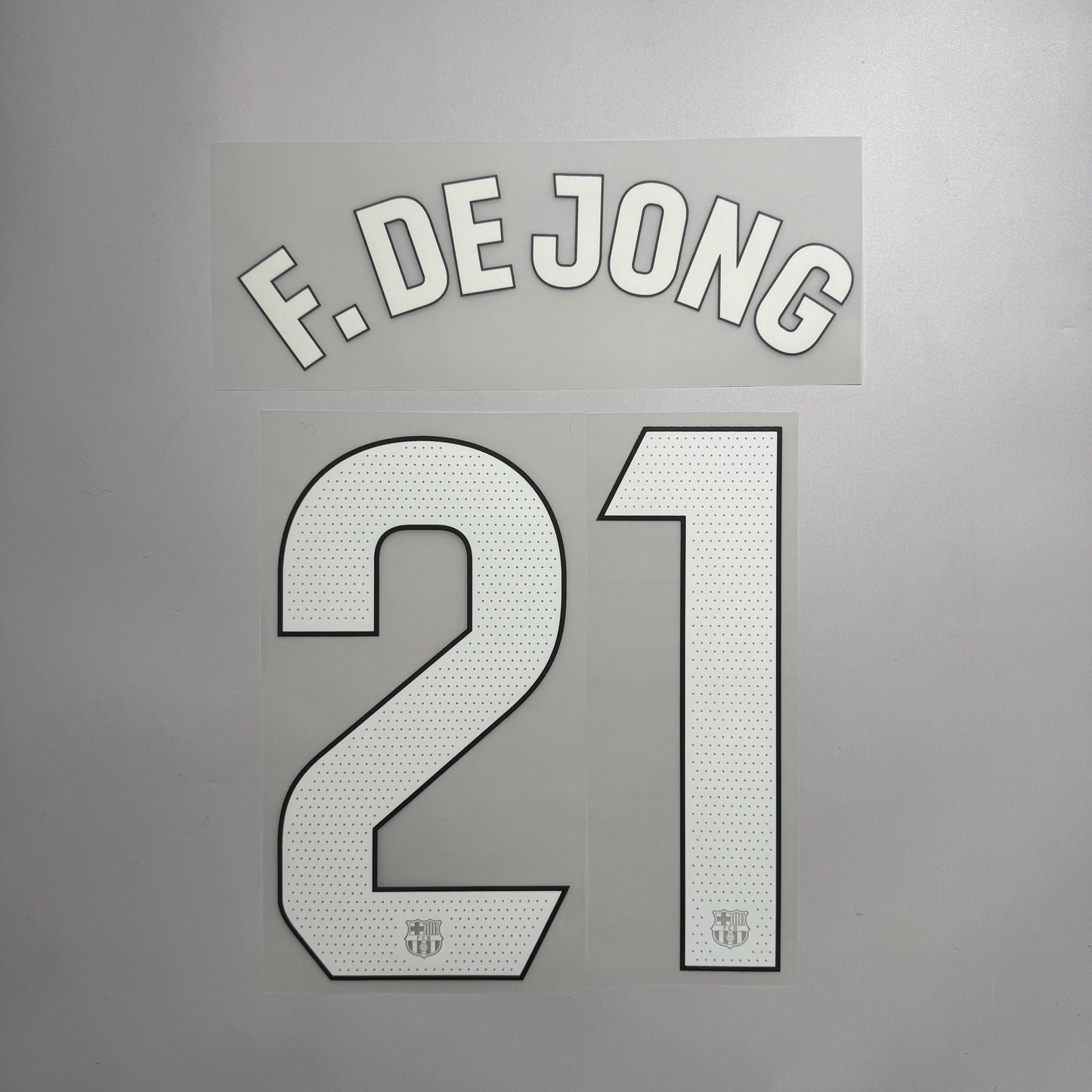 #21 F. De Jong 25/26 Barcelona 3rd Name & Number set La Liga Font