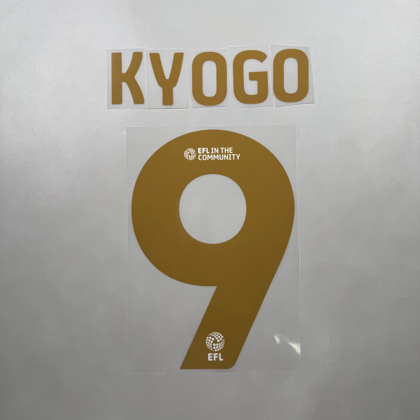 Official #9 Kyogo 25/26 Birmingham City FC Home Name and Number set ELF Font