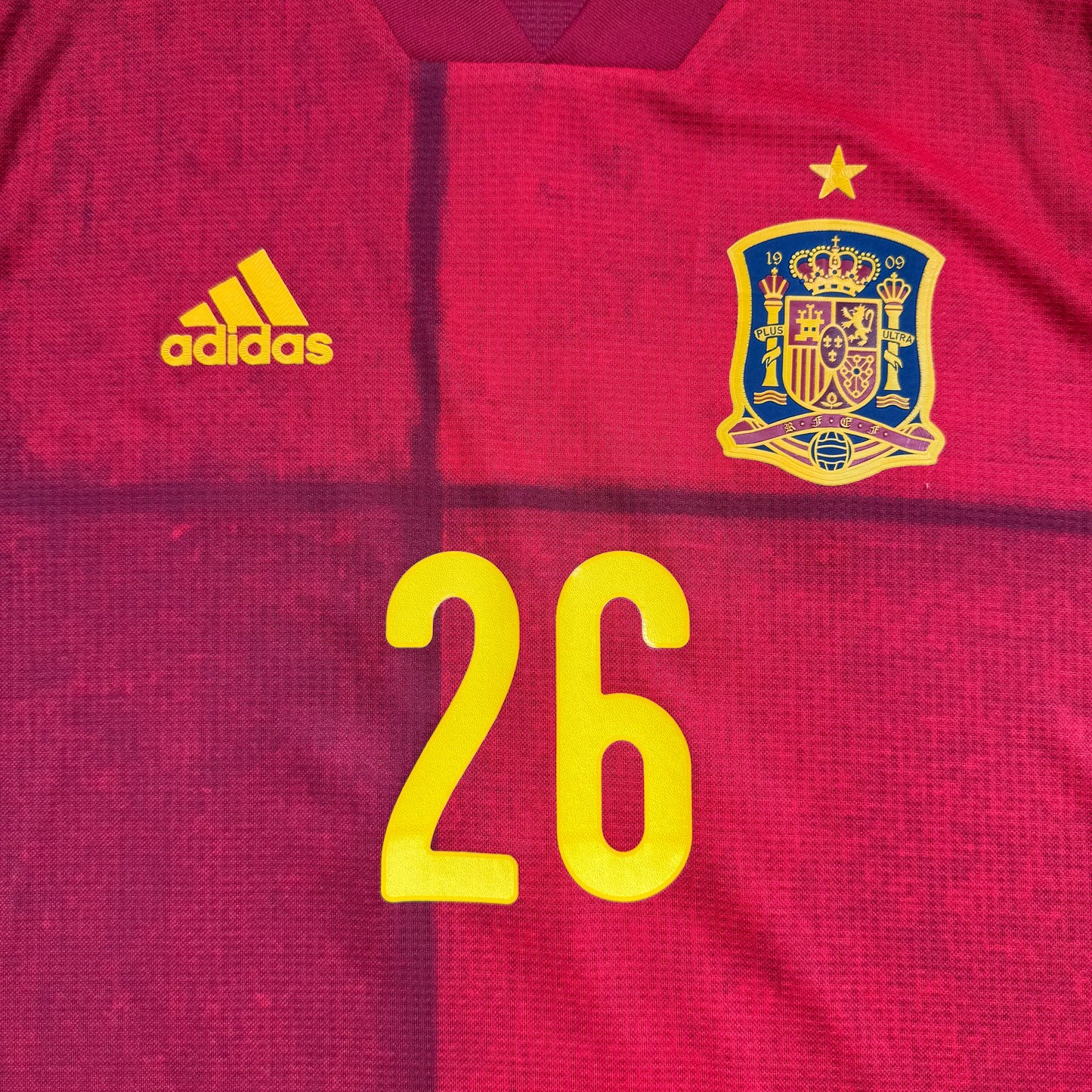 Official #26 Pedri 2020 Spain Home Authentic Shirt UEFA Euro 2020 Size S/M=JP:L