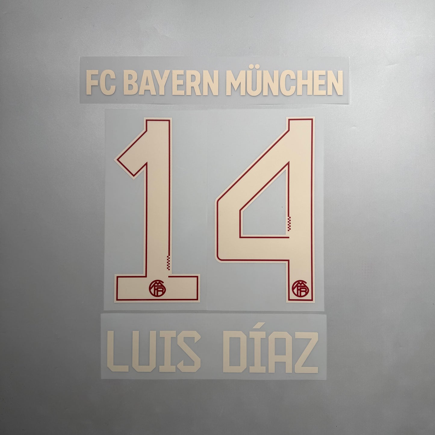 Official #14 Luis Diaz 25/26 FC Bayern Munchen 3rd Name & Number set