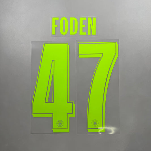 Official #47 Foden 25/26 Manchester City 3rd Name and Number set Club Font