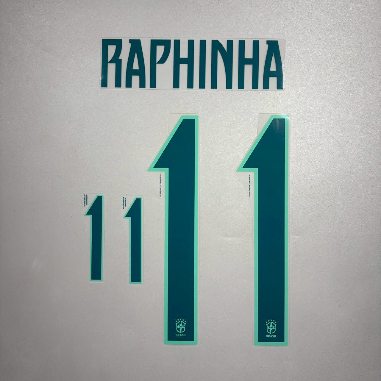 Official #11 Raphinha 2026 Brazil Home Name & Number set