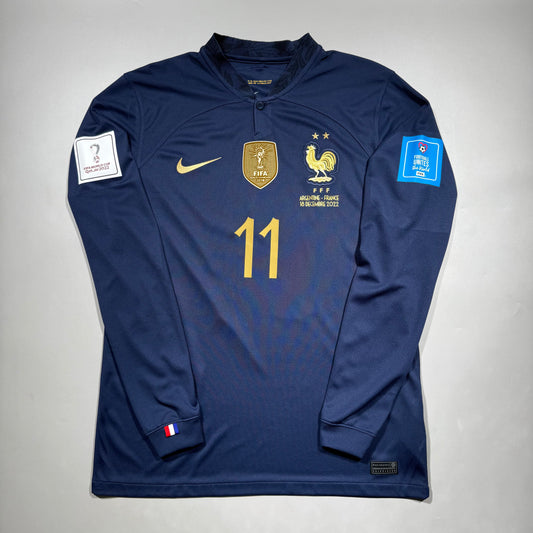 Official #11 Dembele 2022 France Home Stadium Shirt Qatar World Cup Final Size M