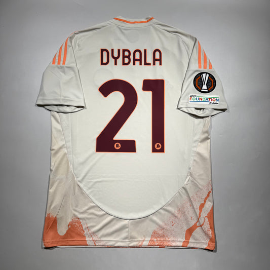 Official #21 Dybala 24/25 AS Roma Away Shirt Europa League Size L=JP:2XL