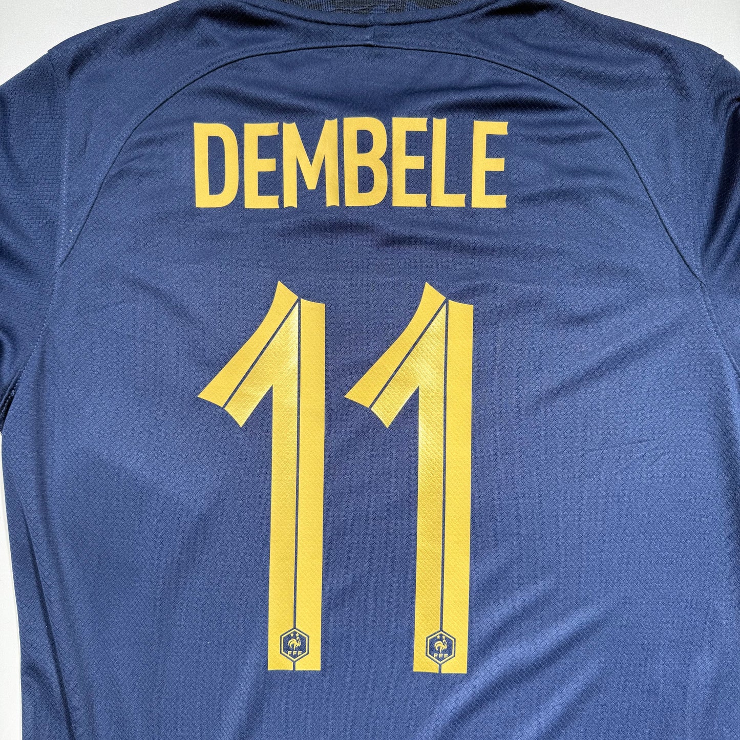 Official #11 Dembele 2022 France Home Stadium Shirt Qatar World Cup Final Size M