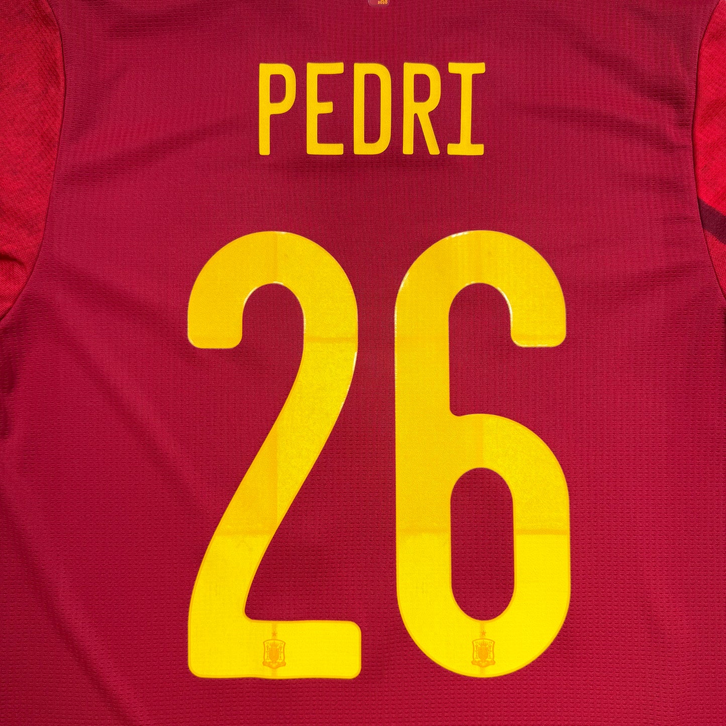 Official #26 Pedri 2020 Spain Home Authentic Shirt UEFA Euro 2020 Size S/M=JP:L