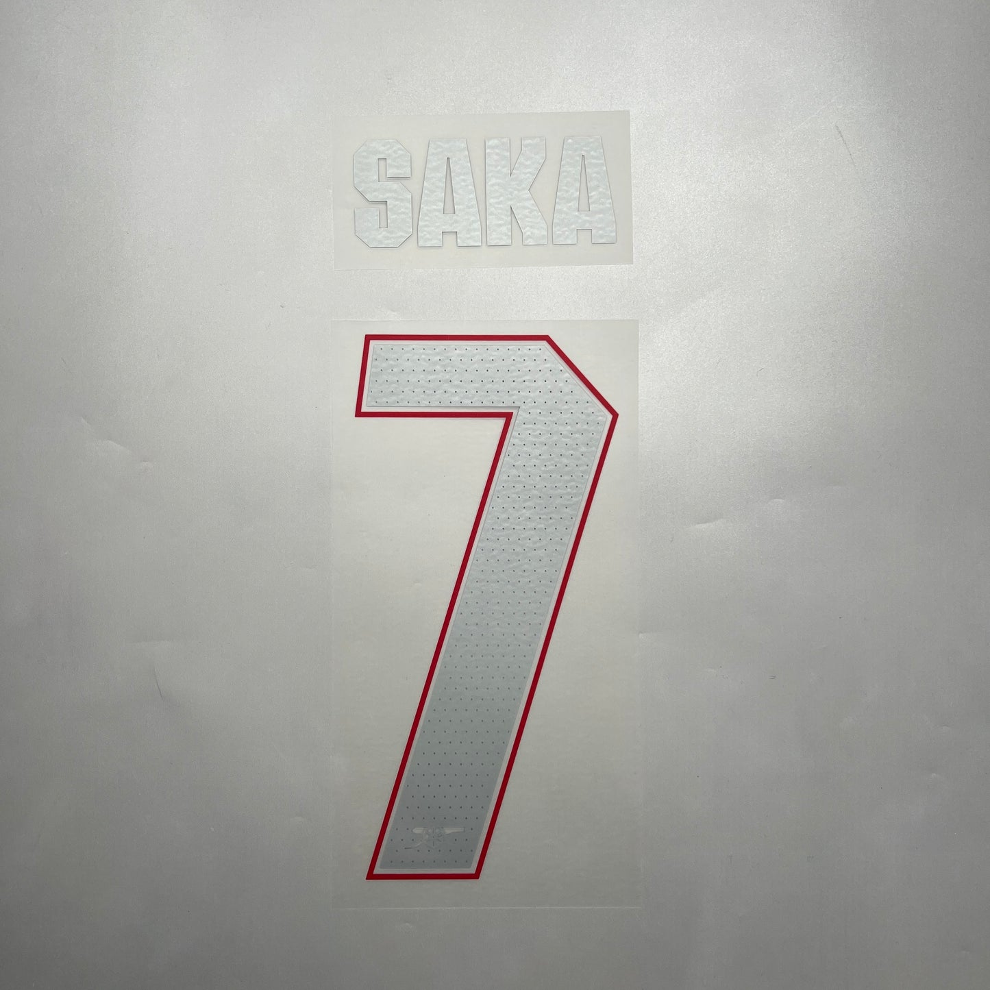 Official #7 Saka 25/26 Arsenal Away Name and Number set Club Font