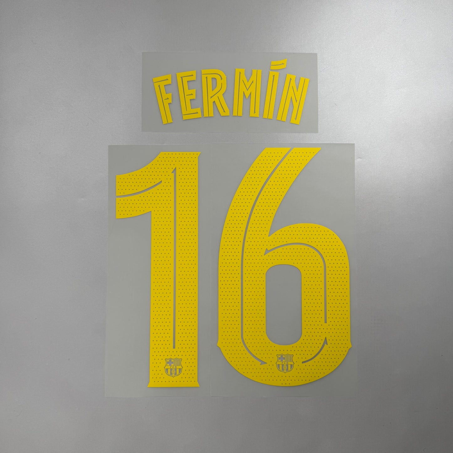 Official #16 Fermin 25/26 FC Barcelona Home Name and Number set Club Font