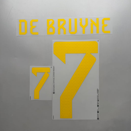 Official #7 De Bruyne 2022 Belgium Home Name & Number set