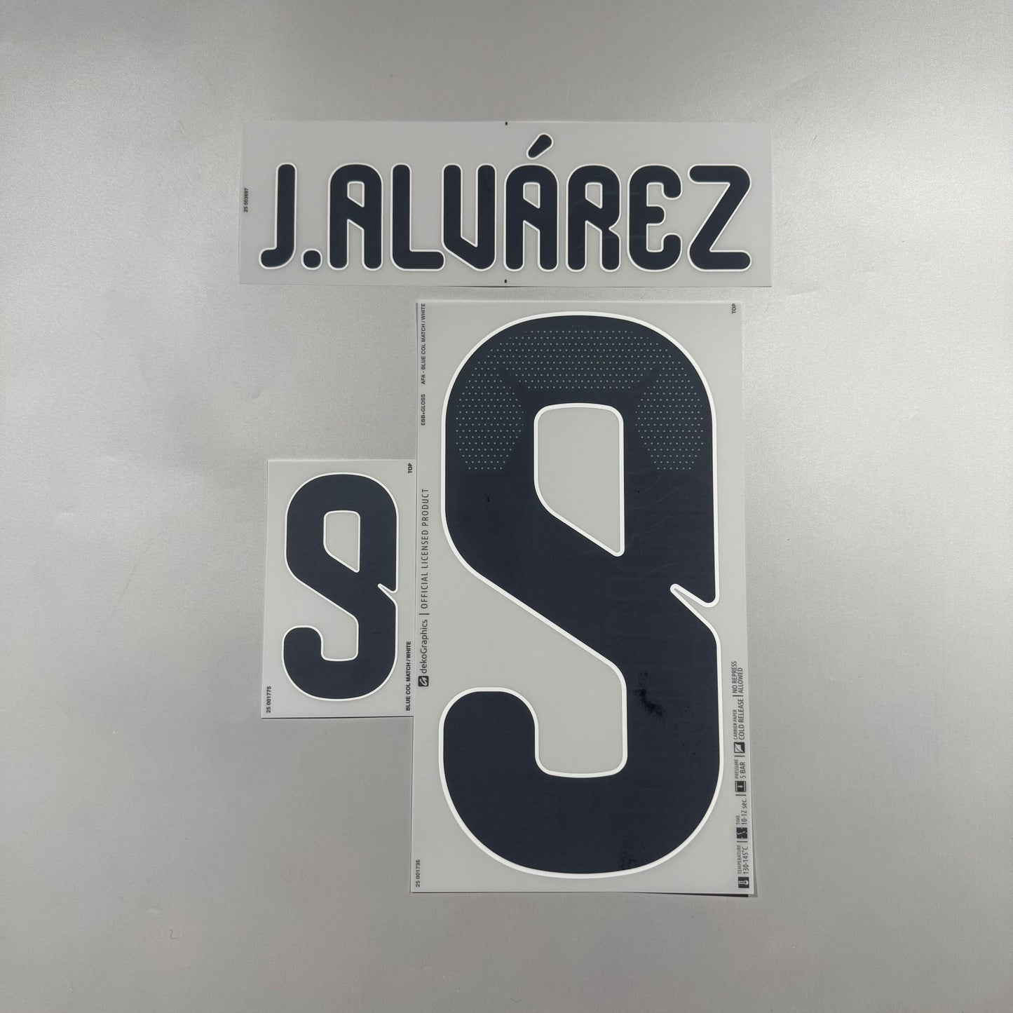 Official #9 J. Alvarez 2026 Argentina Home Name & Number set