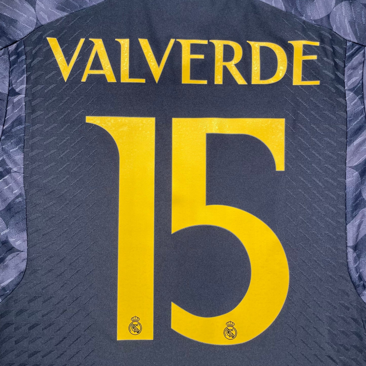 Official #15 Valverde 23/24 Real Madrid Away Authentic Shirt Champions League