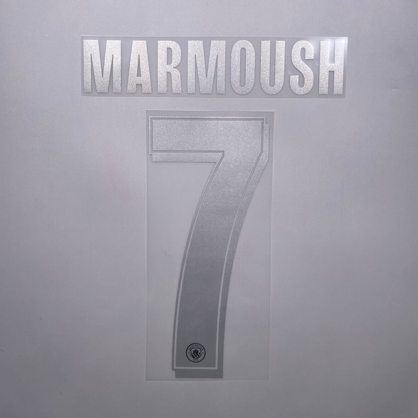 #7 Marounsh 25/26 Manchester City Away Name & Number set Club Font