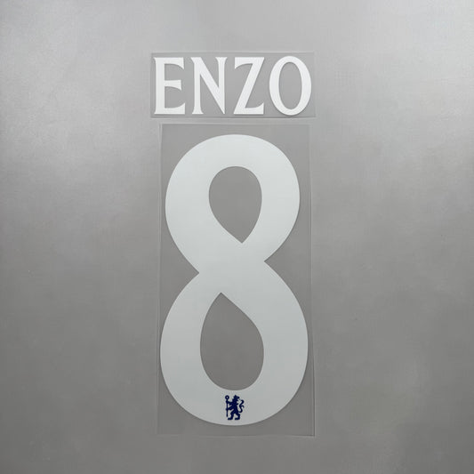 Official #8 Enzo 25/26 Chelsea Home Name and Number set Club Font