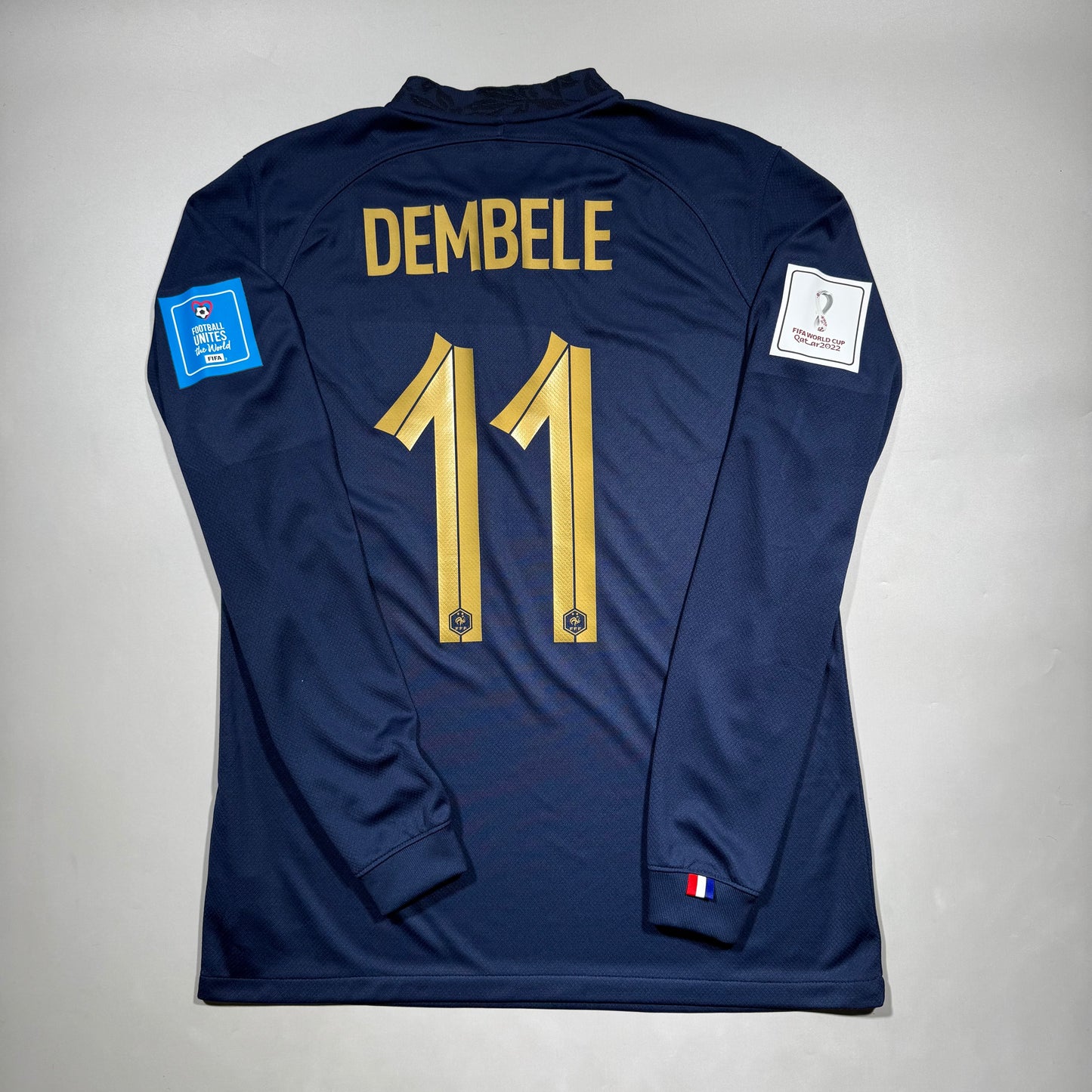 Official #11 Dembele 2022 France Home Stadium Shirt Qatar World Cup Final Size M