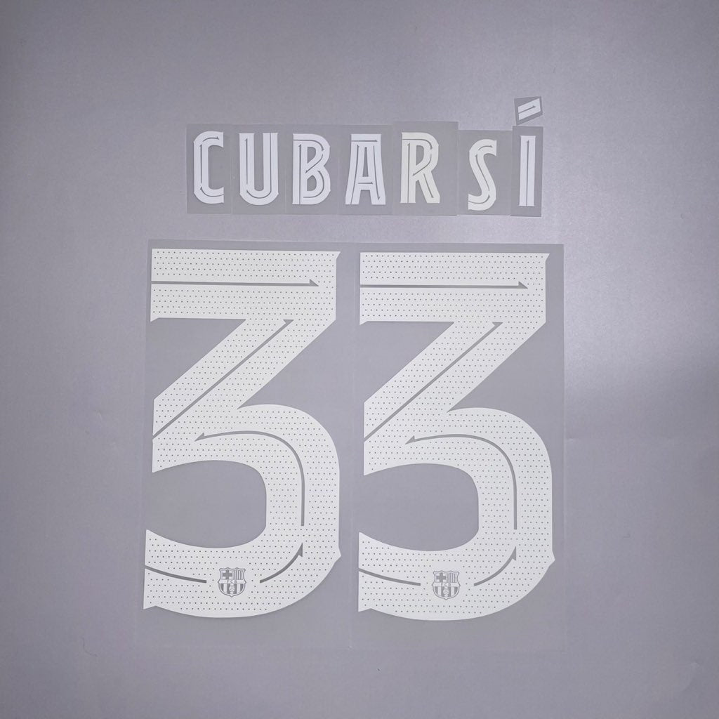 #33 Cubarsi 23/24 Barcelona Home Name & Number set Club Font