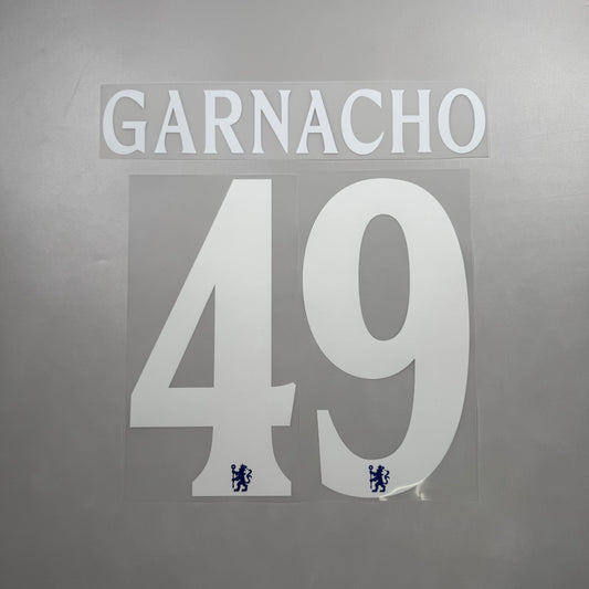 Official #49 Garnacho 25/26 Chelsea FC Home Name and Number set Club Font