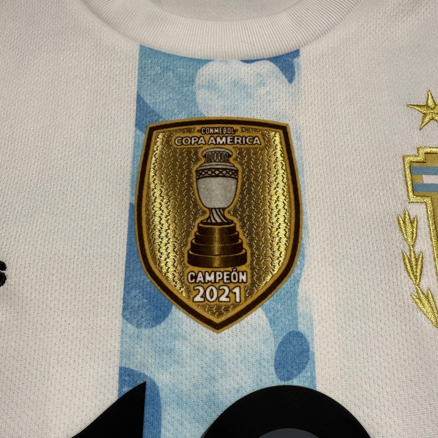 Official #10 Messi 2021 Argentina Home Stadium Shirt Finallisima Size S/M=JP:L