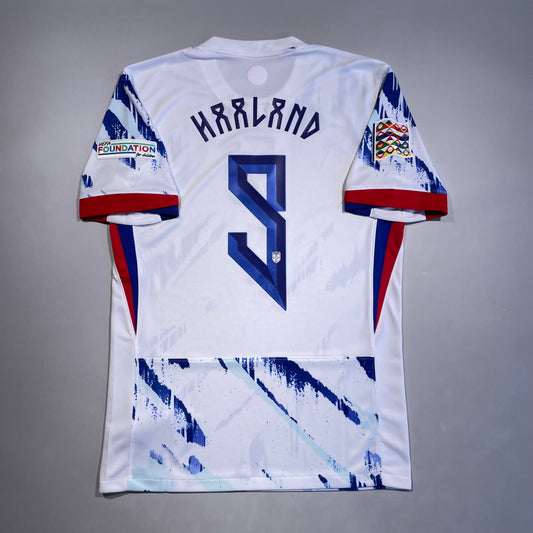 Official #9 Haaland 2024 Norway Away Stadium Shirt Size S