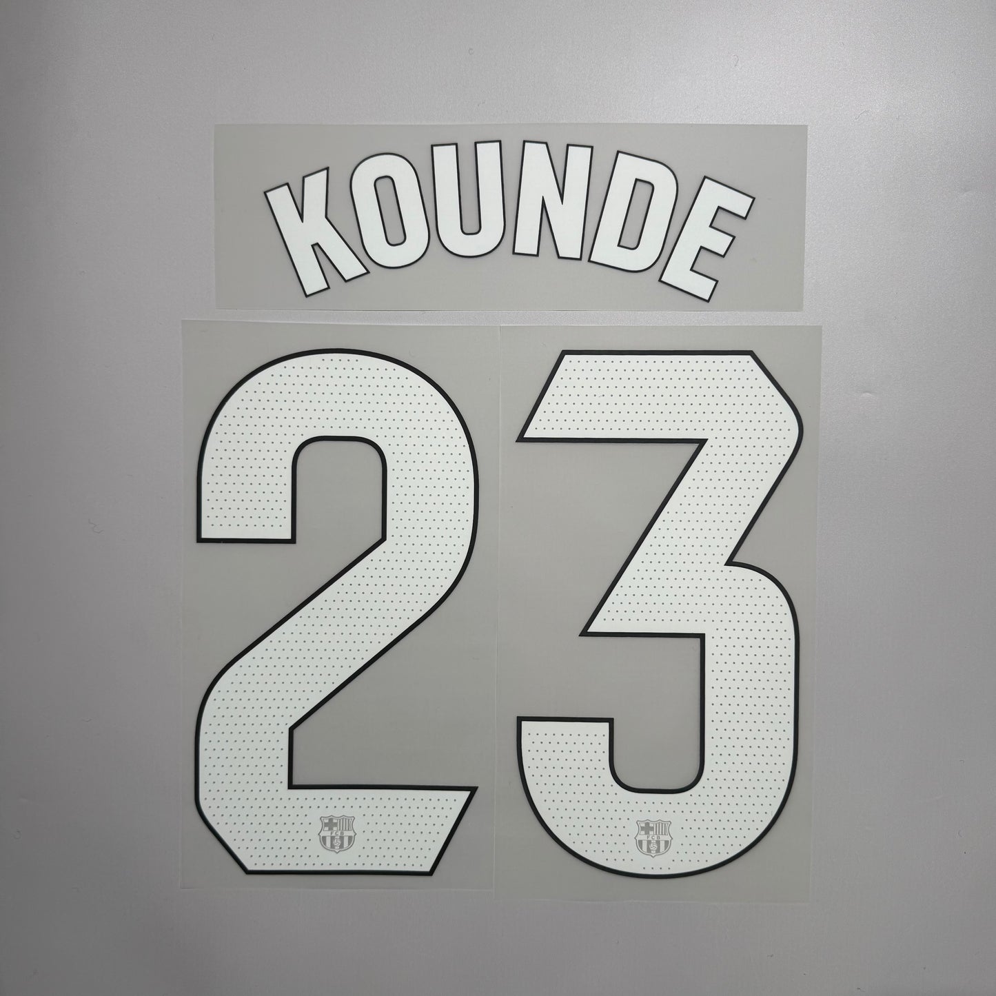 #23 Kounde 25/26 Barcelona 3rd Name & Number set La Liga Font