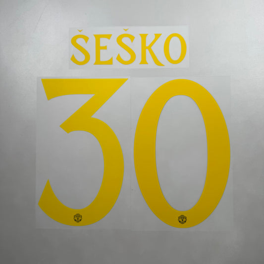 Official #30 Sesko 25/26 Manchester United 3rd Name and Number set Club Font
