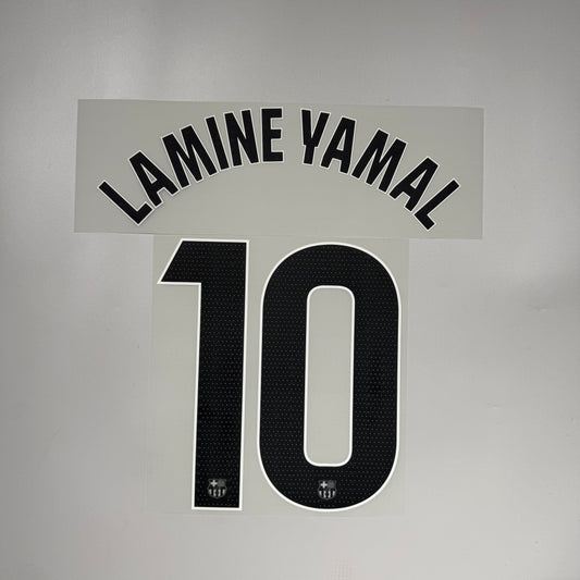 Official #10 Lamine Yamal 25/26 FC Barcelona Away Name & Number set