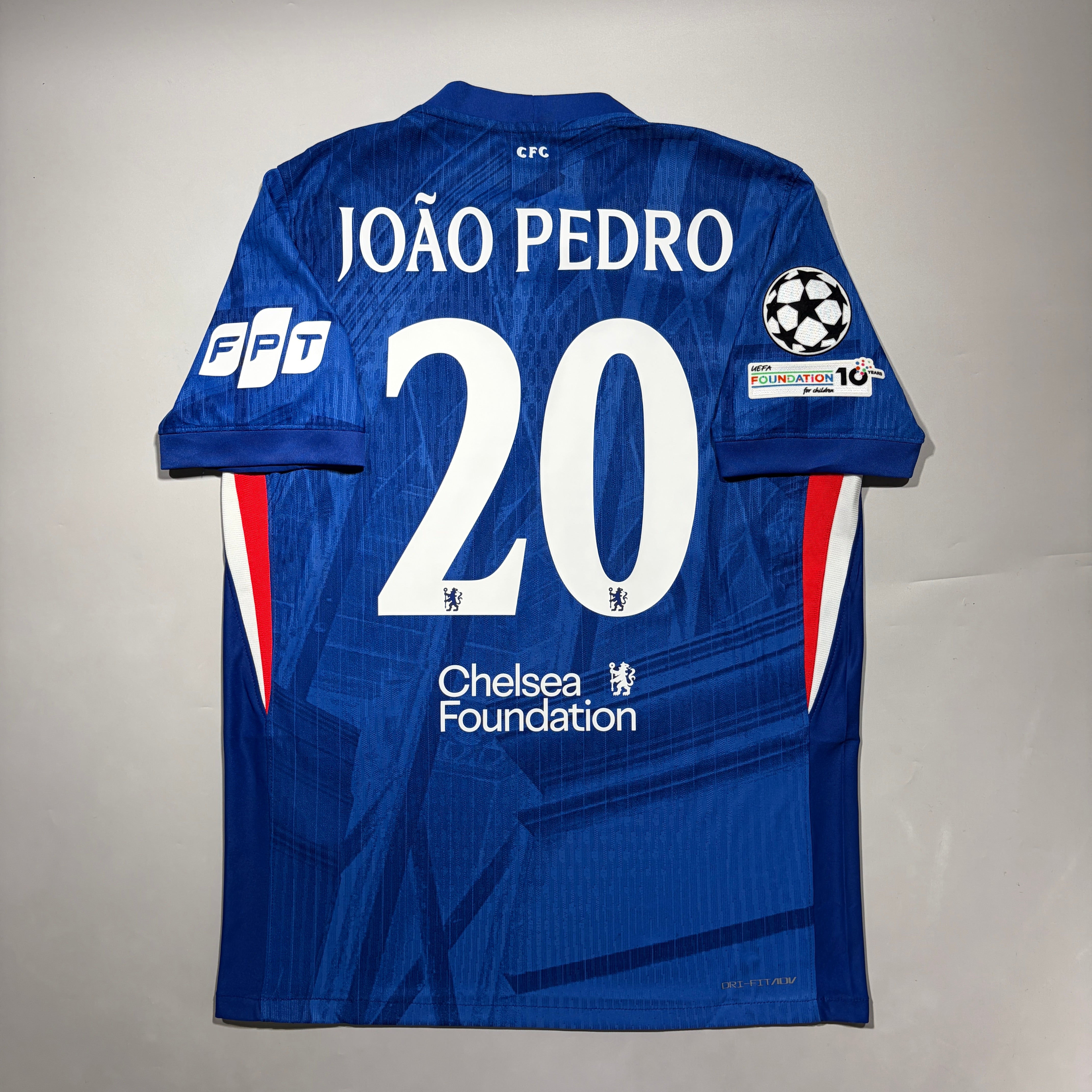 Official #20 Joao Pedro 25/26 Chelsea Home Authentic Shirt Size L