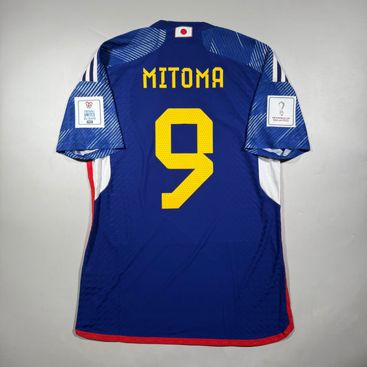 Official #9 Mitoma 2022 Japan Home Authentic Shirt Qatar World Cup Size M=JP:XL