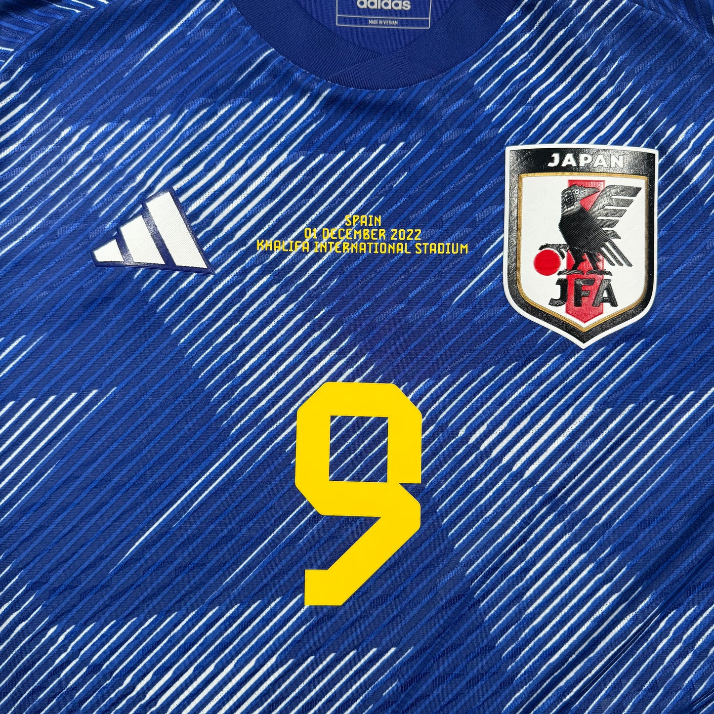 Official #9 Mitoma 2022 Japan Home Authentic Shirt Qatar World Cup Size M=JP:XL