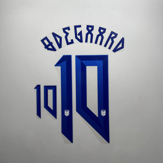 Official #10 Odegaard 2024 Norway Away Name & Number set