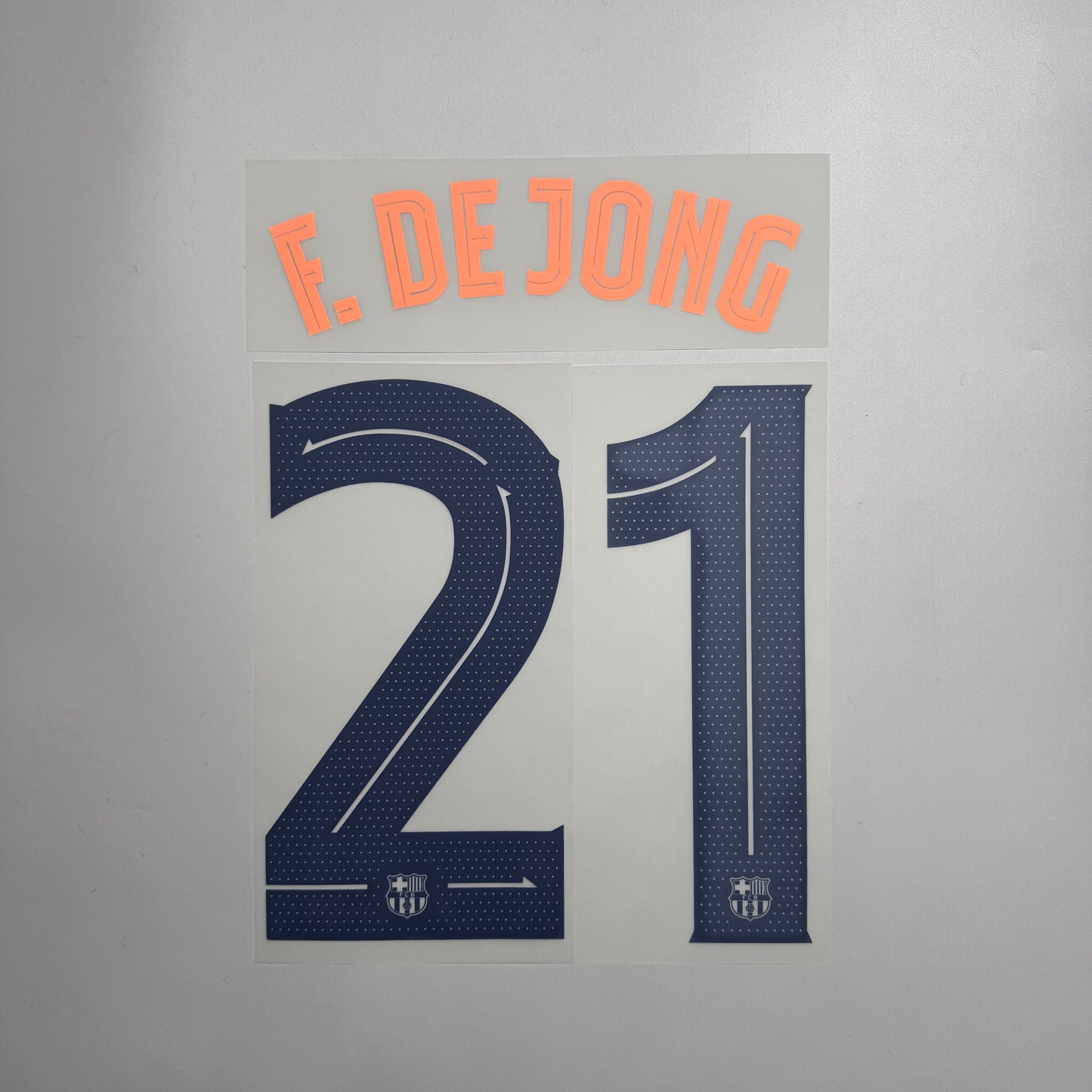 #21 F. De Jong 25/26 Barcelona 3rd Name & Number set Club Font