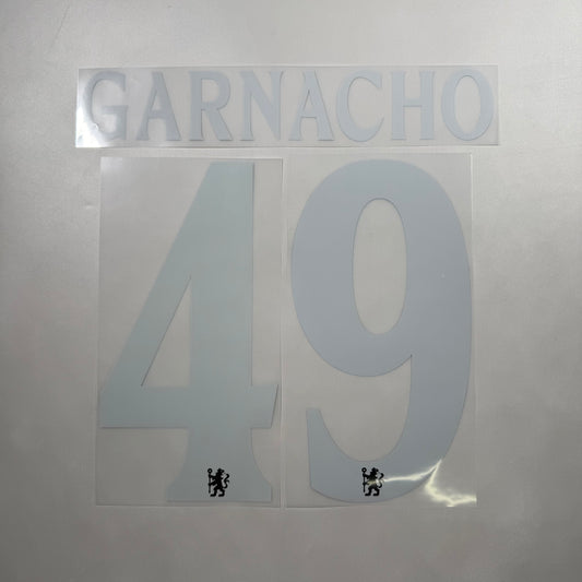 Official #49 Garnacho 25/26 Chelsea FC 3rd Name and Number set Club Font