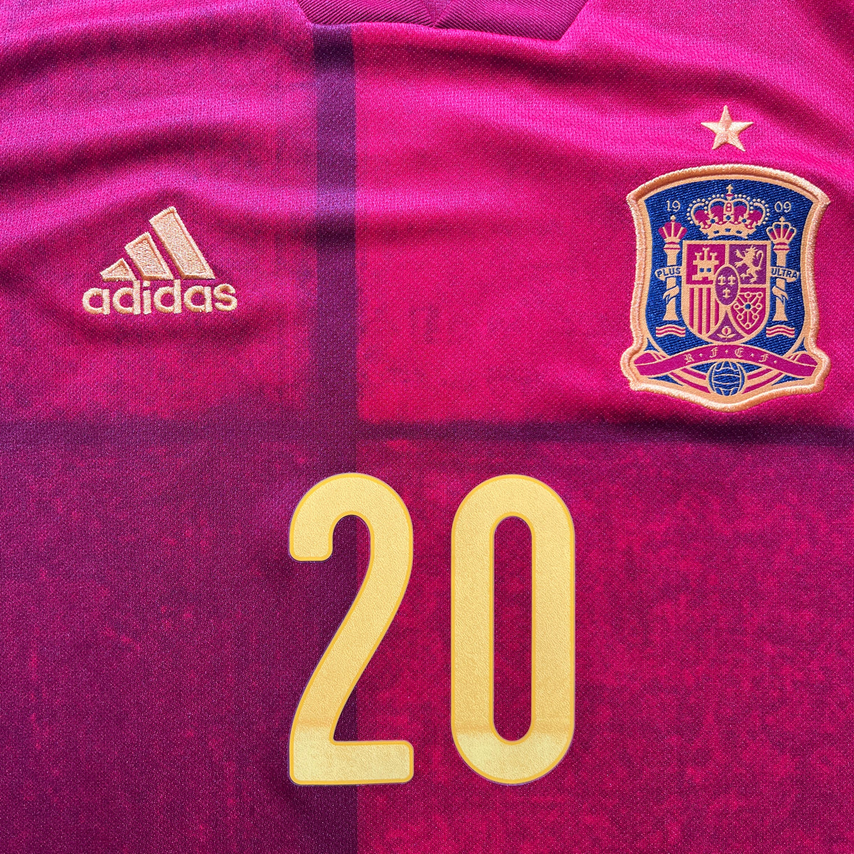 Official #20 Pedri 2020 Spain Home Stadium Shirt Adidas Friendly Match FR8361