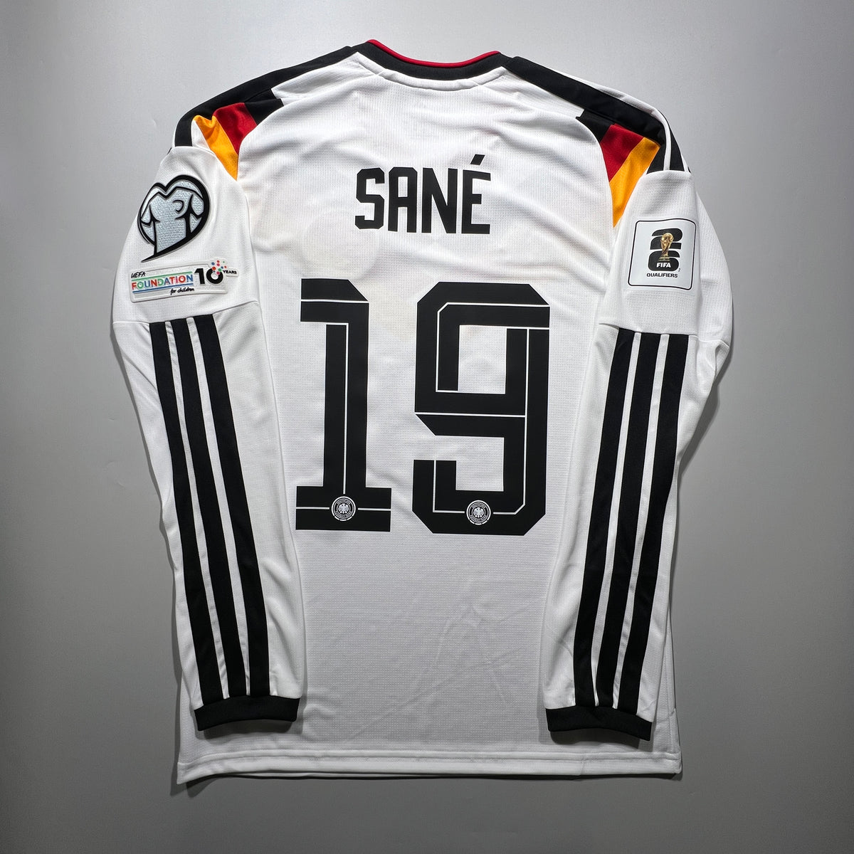 Official #19 Sane 2026 Germany Home Stadium Long Sleeve Shirt Size S/M (JP: L) Adidas JM1380