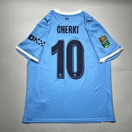 Official #10 Cherki 25/26 Manchester City Home Stadium Shirt Carabao Cup Size L