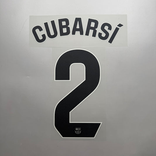 #2 Cubarsi 25/26 Barcelona Away Name & Number set Official