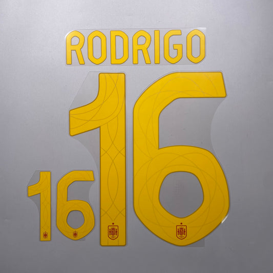 #16 Rodrigo 2024 Spain Home Name & Number set Official
